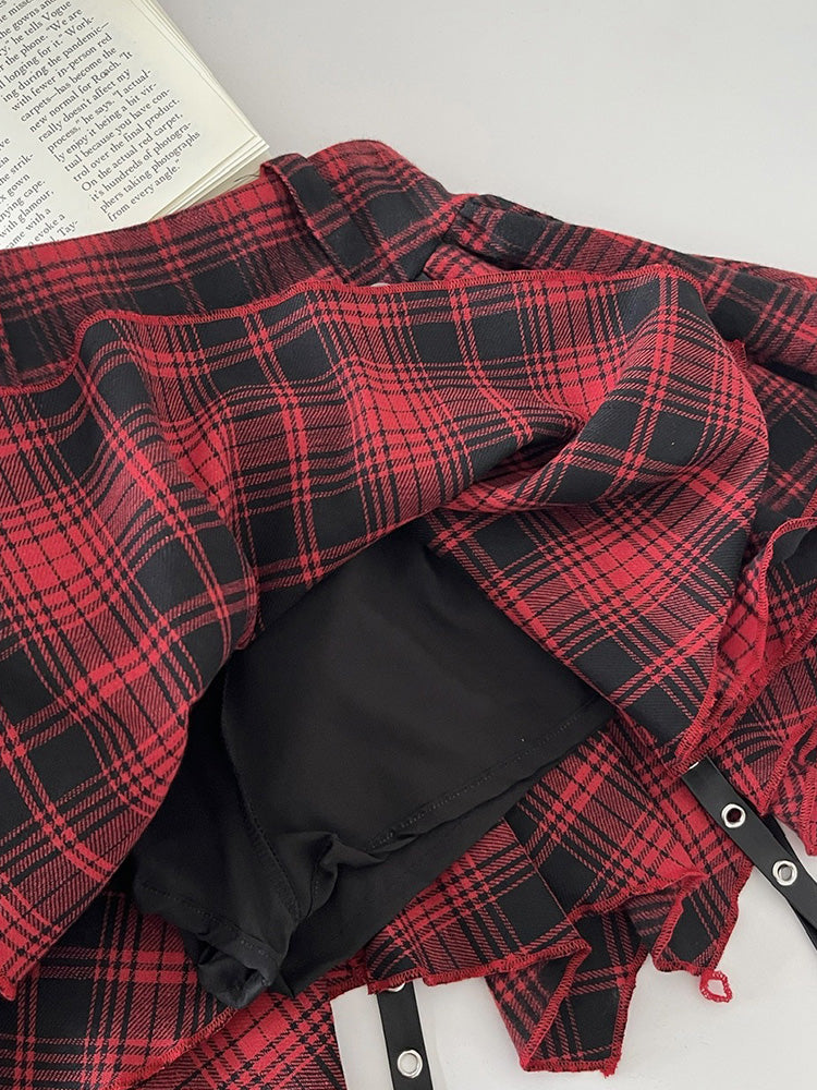 Red Check Skirt