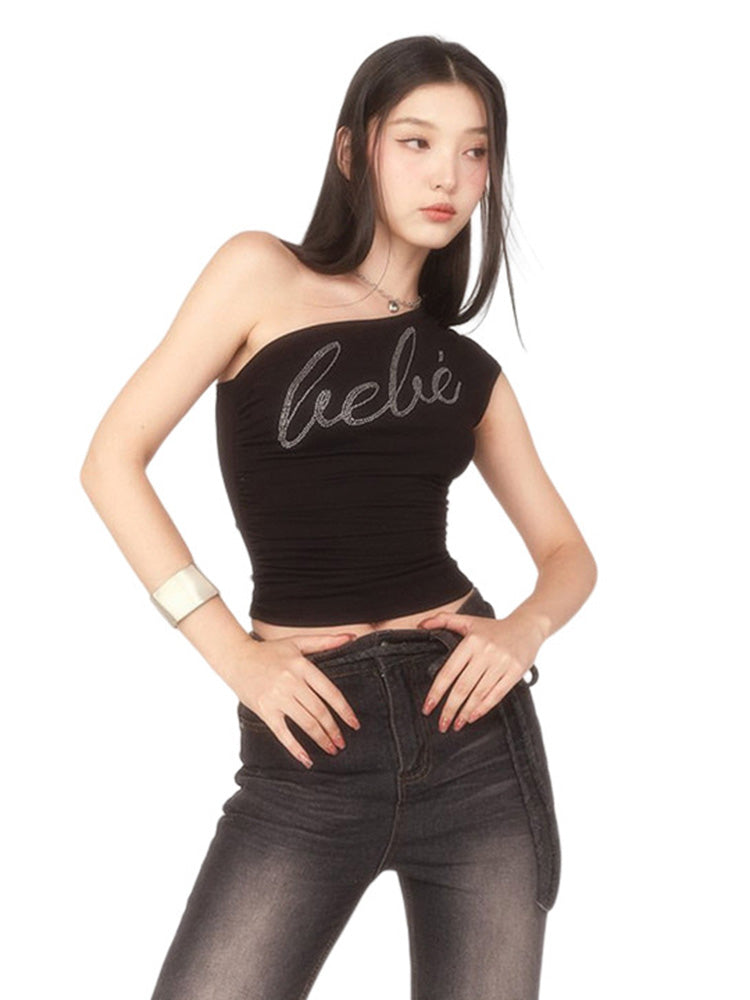 One-shoulder cropped camisole