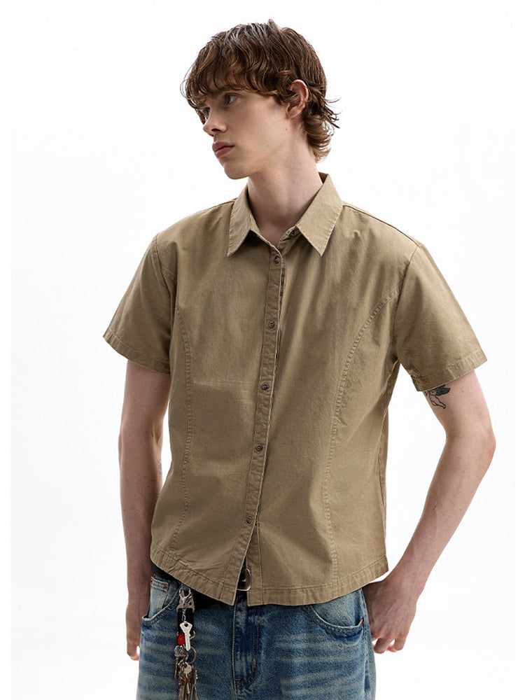 ヴィンテージ ボックスシルエット 半袖ワークシャツ