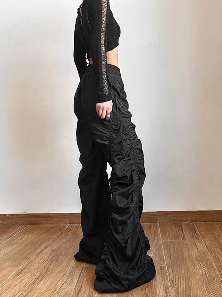 Pleated high waist pants