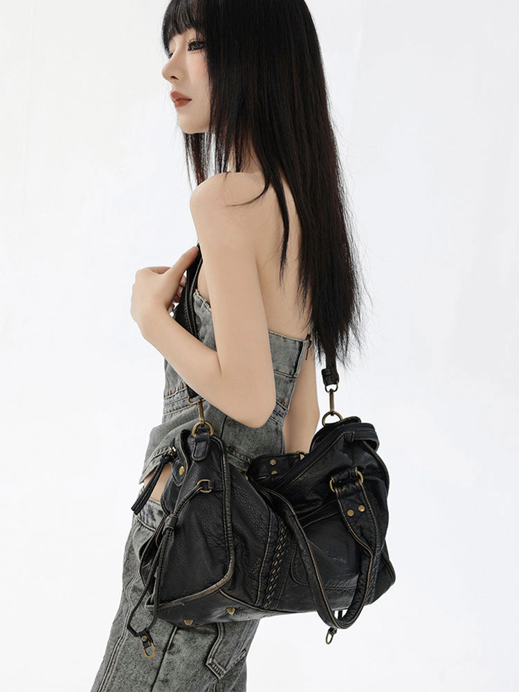 ヴィンテージ大容量トートバッグ(ショルダー付き)