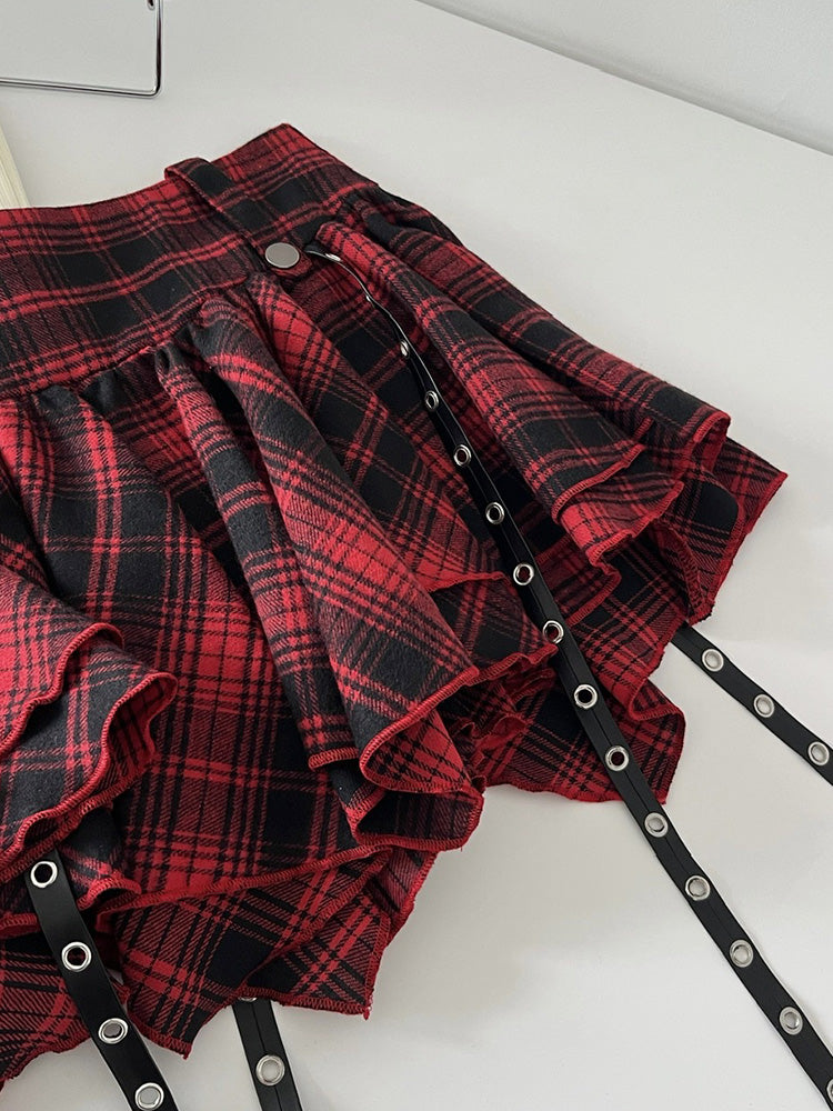 Red Check Skirt