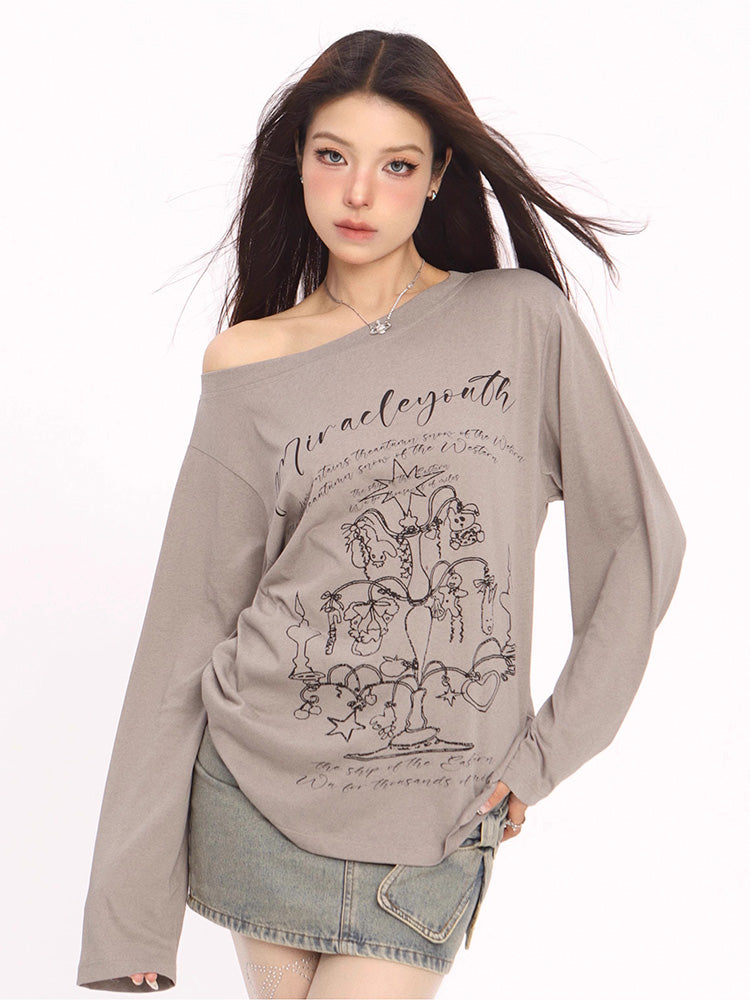 Printed long sleeve T-shirt