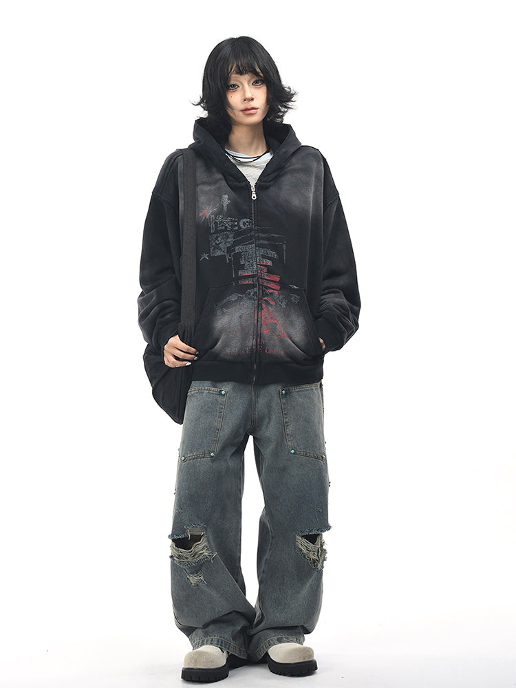 パンクグラフィティルーズジップパーカー