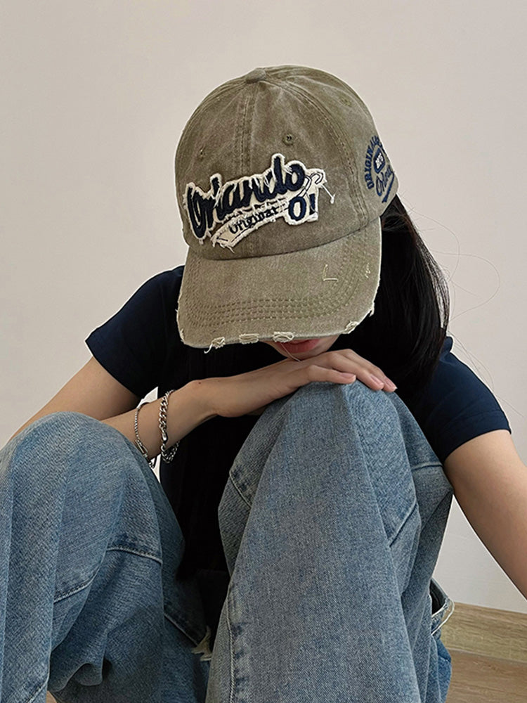 Distressed baseball cap