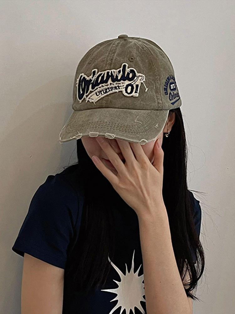 Distressed baseball cap