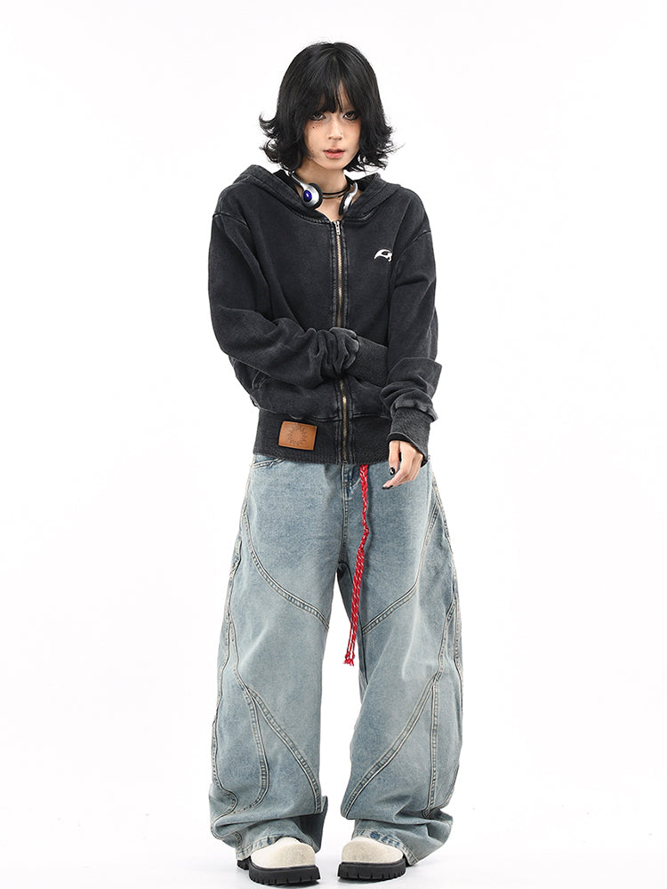 ウエストシェイプショートパーカー ジップアップ