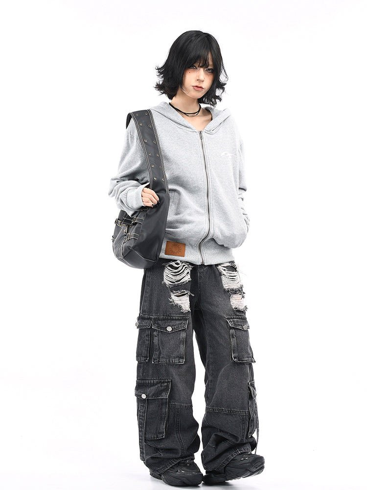 ウエストシェイプショートパーカー ジップアップ