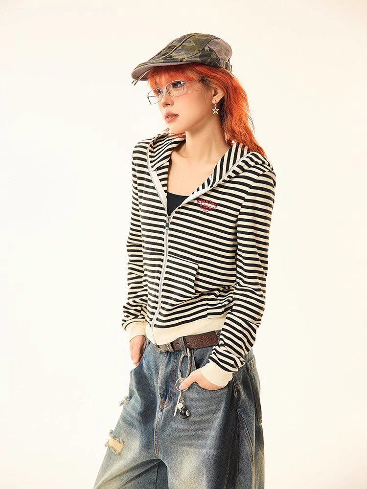 Striped short jacket