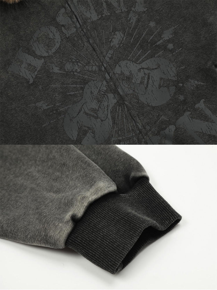 ファー付きフードジャケット(ファー取り外し可能)