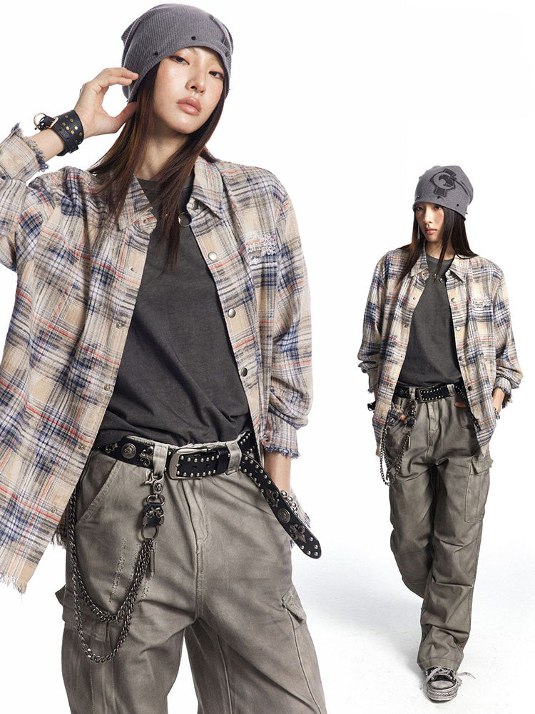 Checked long sleeve shirt
