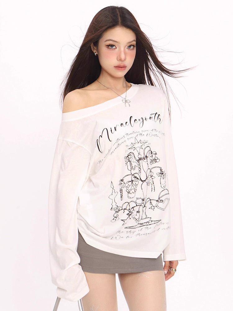 Printed long sleeve T-shirt