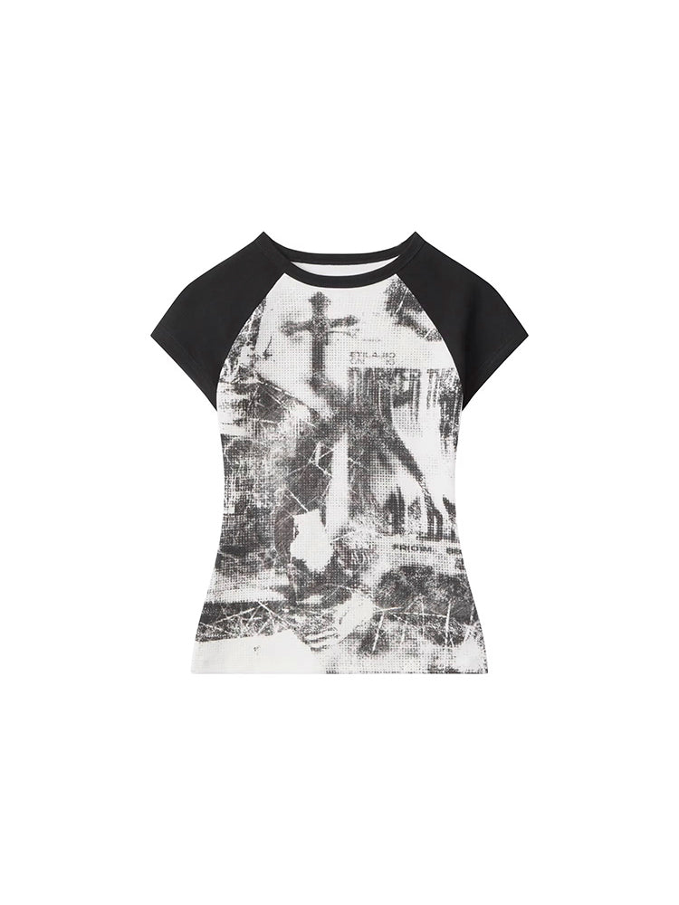 クロスプリントTシャツ