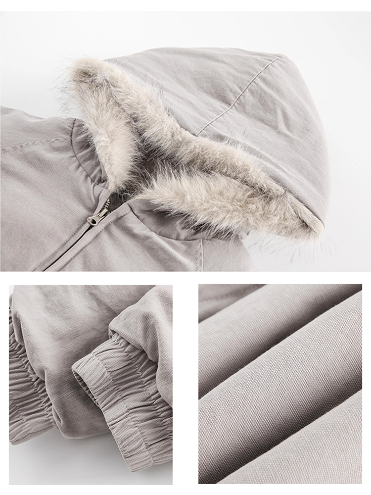 【即納】フード付きファーコート