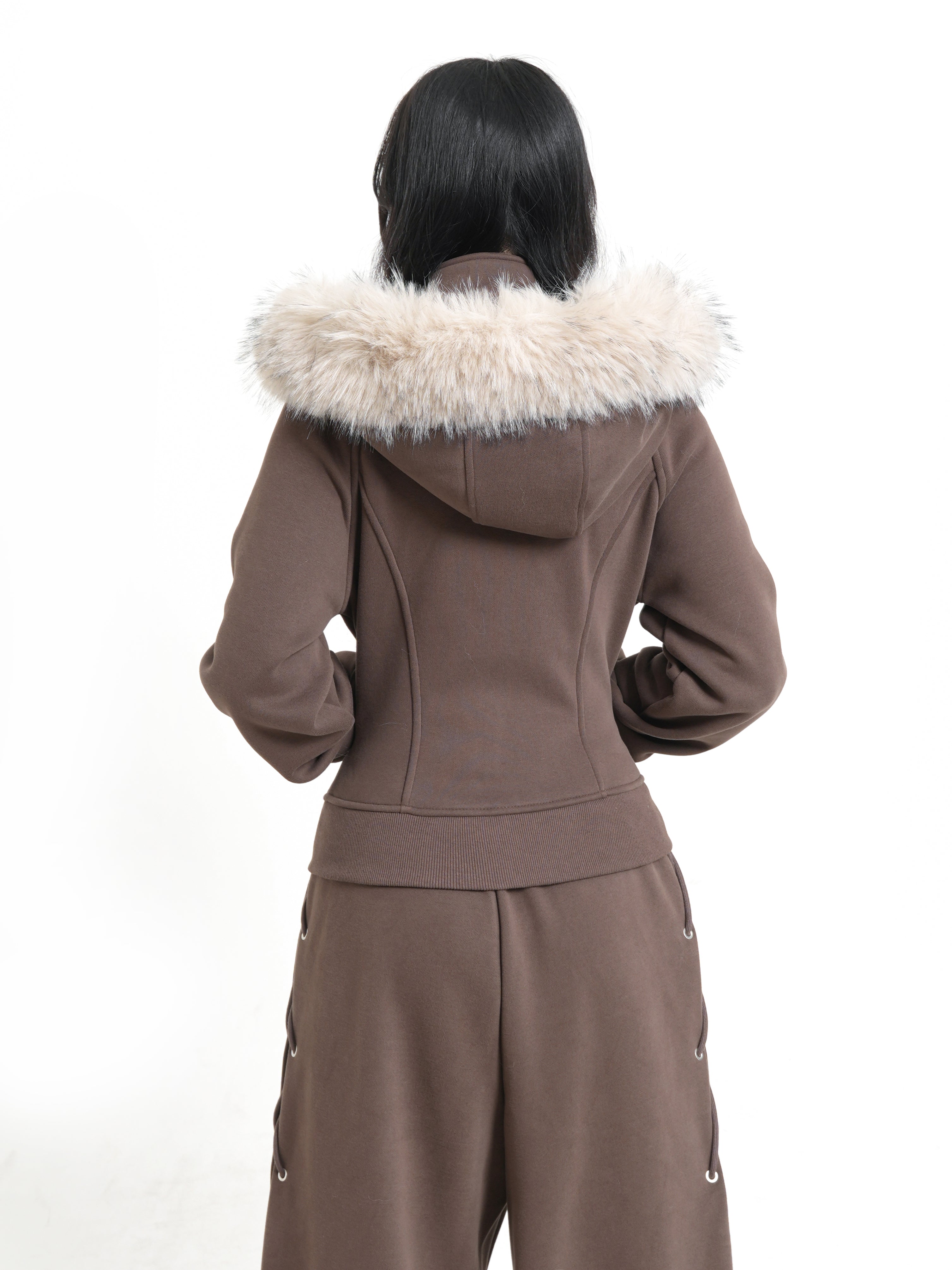 KAKISS裏起毛仕様 クロップドファーパーカー