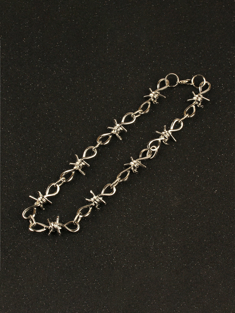 Grey beaded multi-layered choker
