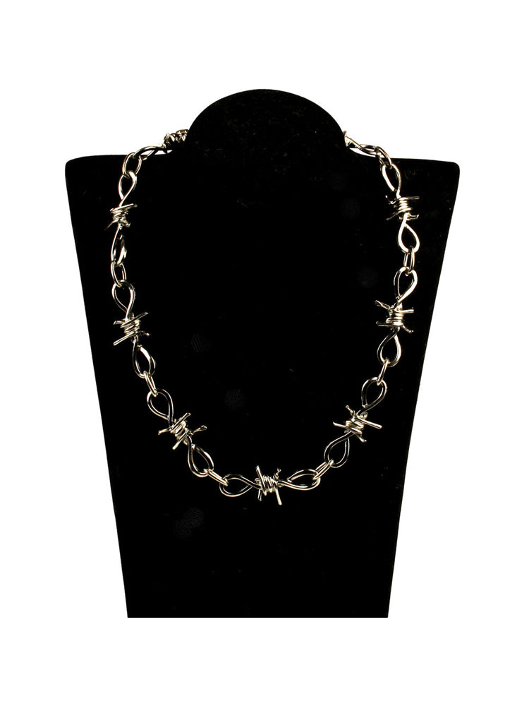 Grey beaded multi-layered choker