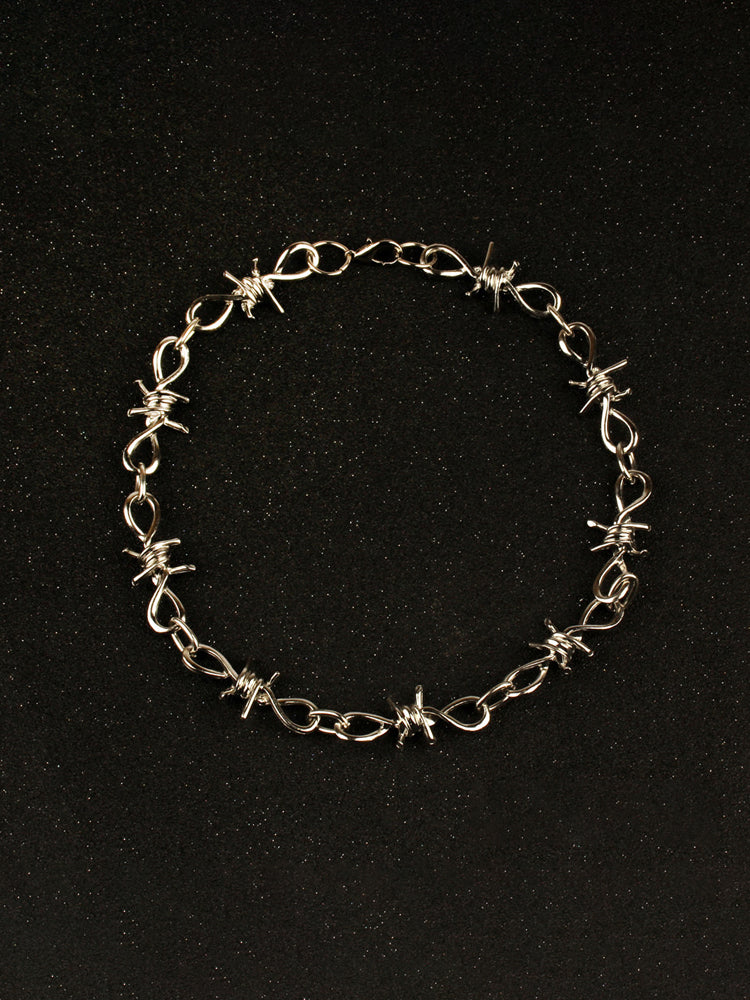 Grey beaded multi-layered choker