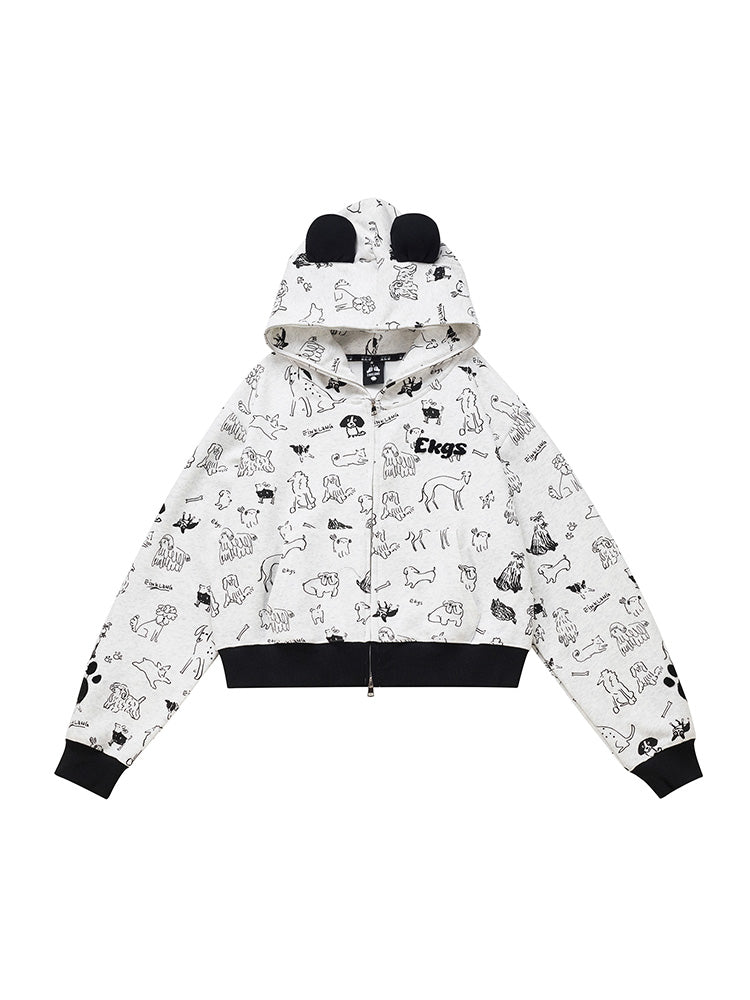 Dog print hoodie