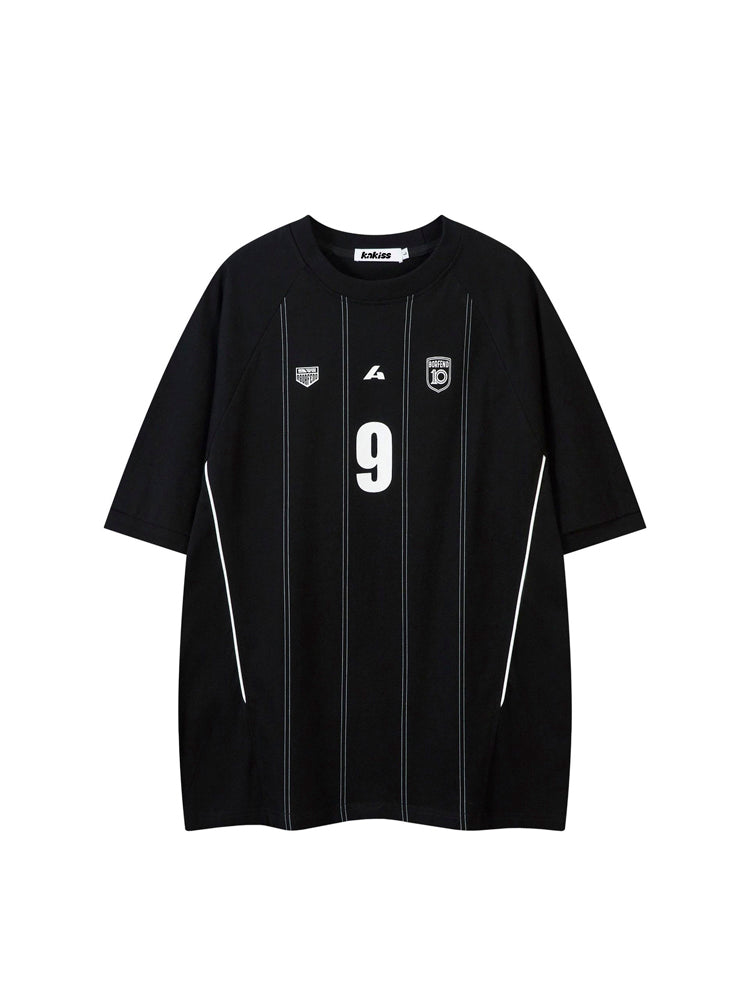 ジャージーストライプルーズTシャツ