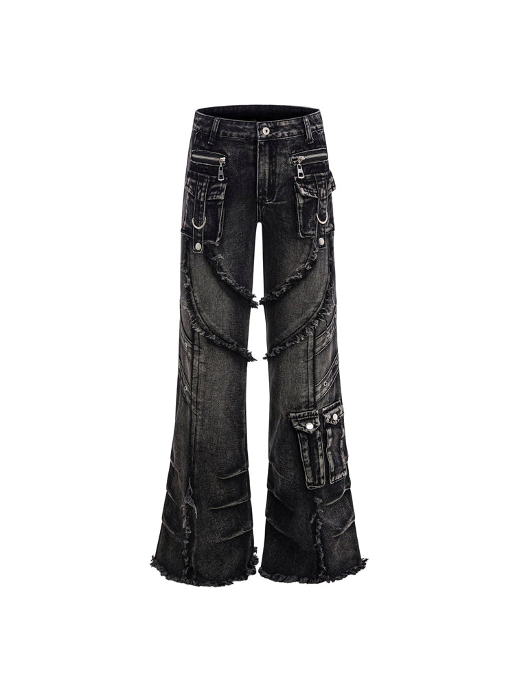 フリンジラインブーツカットデニム