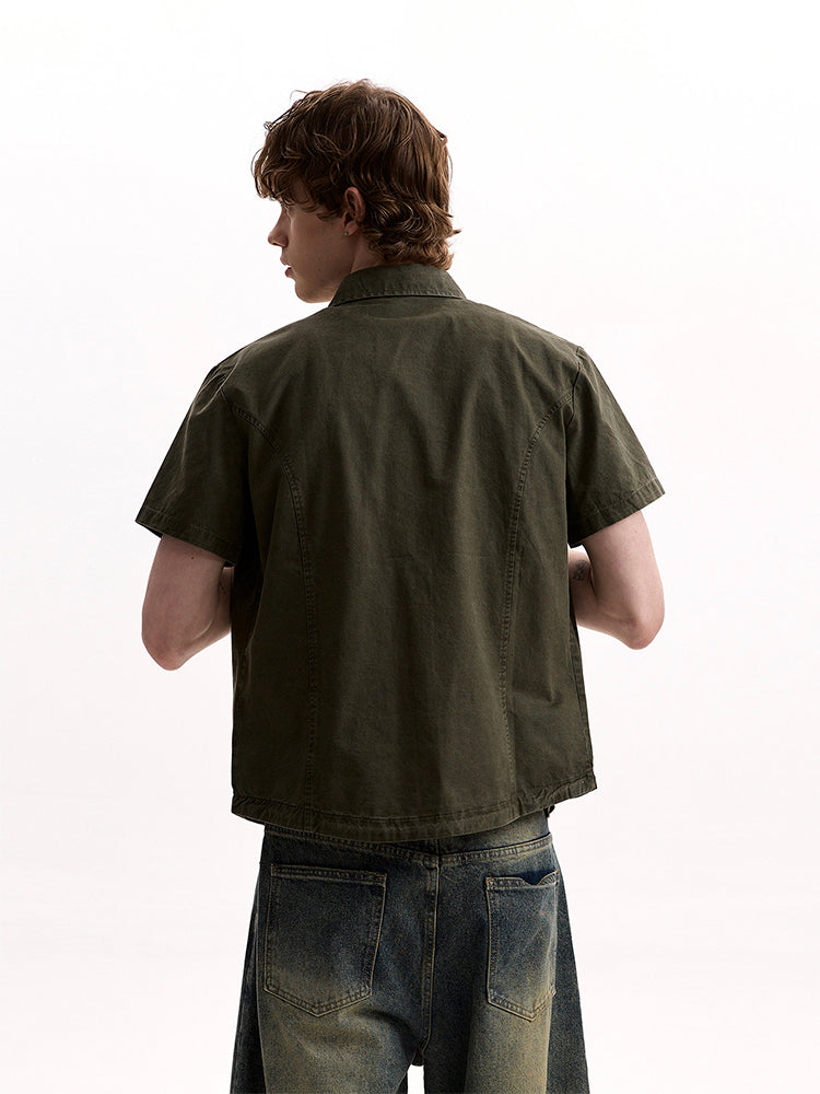 ヴィンテージ ボックスシルエット 半袖ワークシャツ
