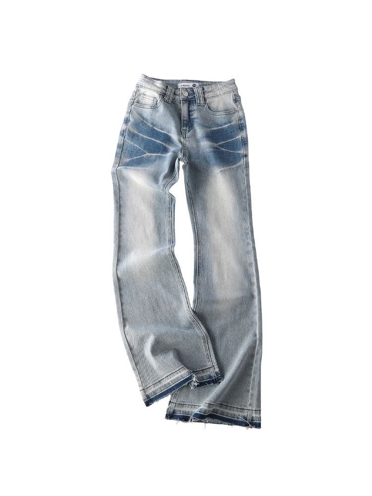 ヴィンテージウォッシュ フレアデニムパンツ
