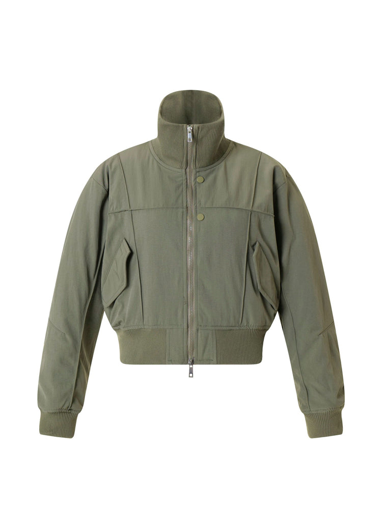 レトロスタンドカラーショートジャケット