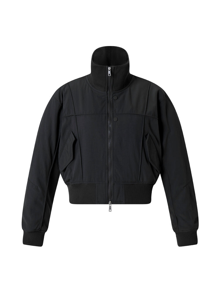 レトロスタンドカラーショートジャケット