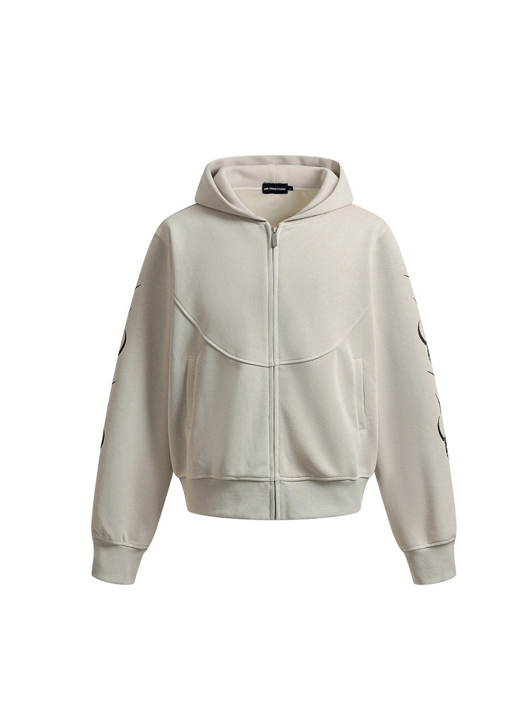 プリント カジュアル ジップアップフーディー セットアップ