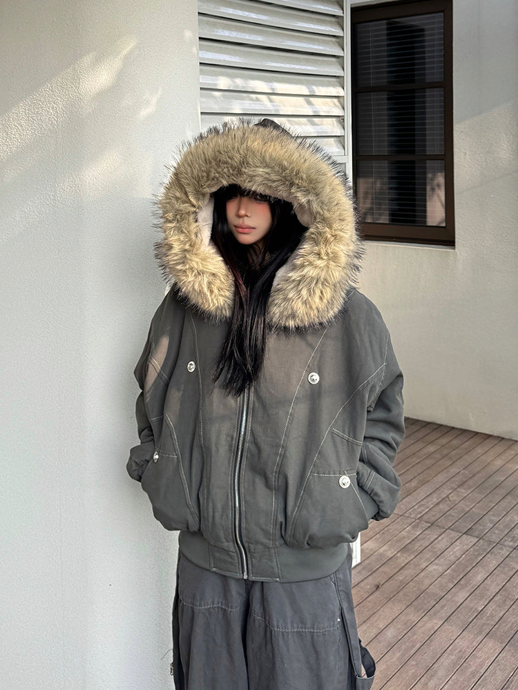 Kakiss ファージャケット ウォッシュ加工ファージャケット