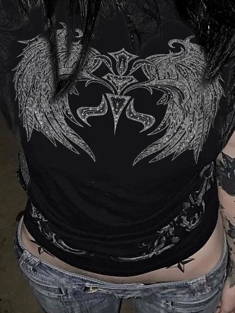 ウィングプリント半袖Tシャツ