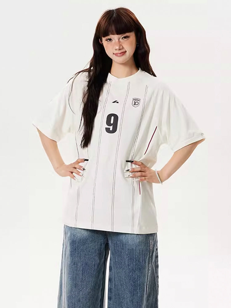 ジャージーストライプルーズTシャツ