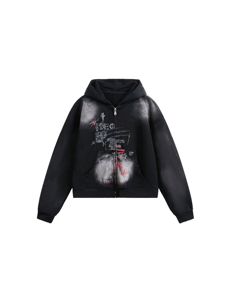 パンクグラフィティルーズジップパーカー