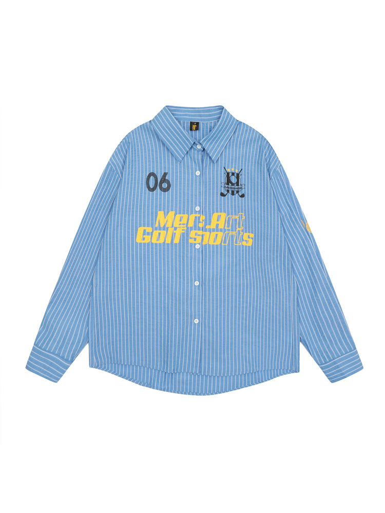 Alphabet print striped shirt