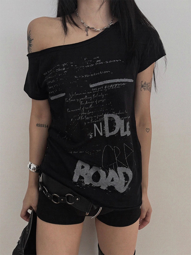 One shoulder short sleeve
