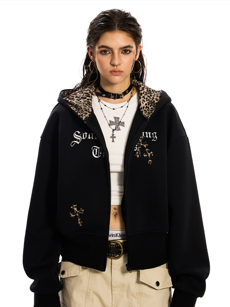 レオパード切替クロスフーディー