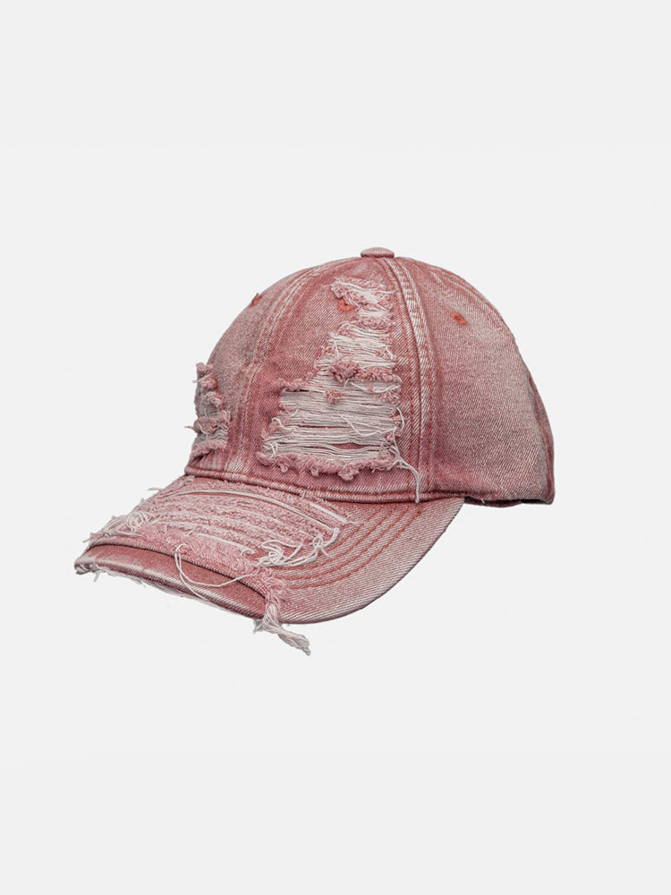 ダメージ加工ヴィンテージデニムキャップ