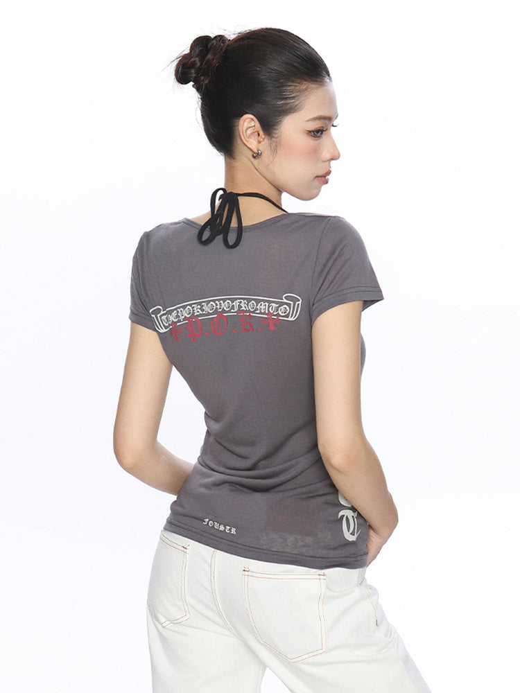 通気性抜群のUネック半袖Tシャツ