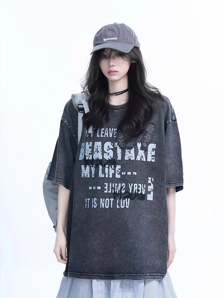 ウォッシュド加工 オーバーサイズTシャツ