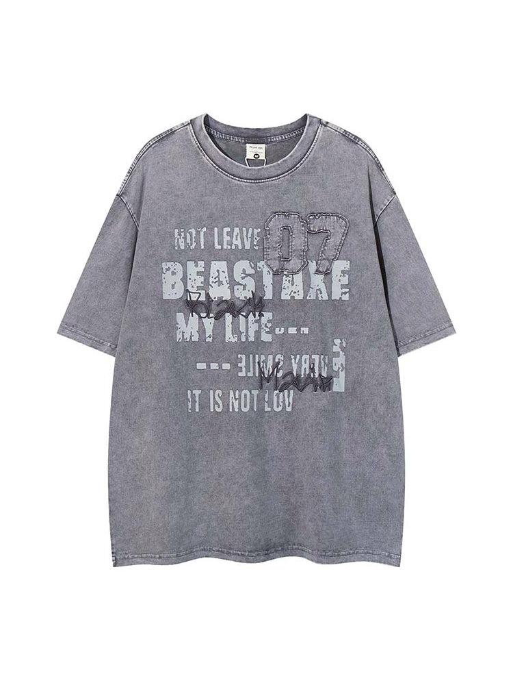 ウォッシュド加工 オーバーサイズTシャツ