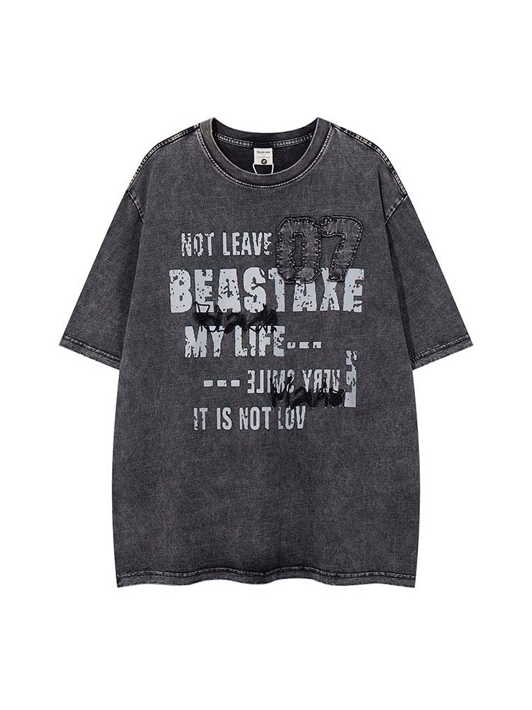 ウォッシュド加工 オーバーサイズTシャツ