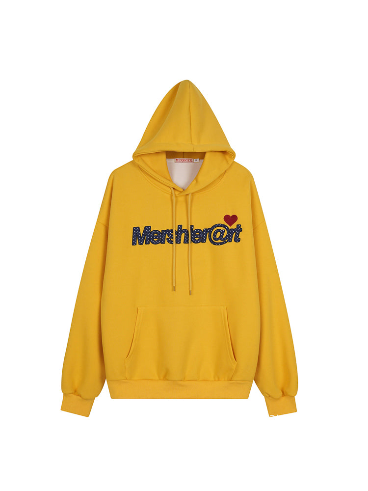 アメリカンヴィンテージ風のビリヤードドット柄刺繍入りフード付きパーカー