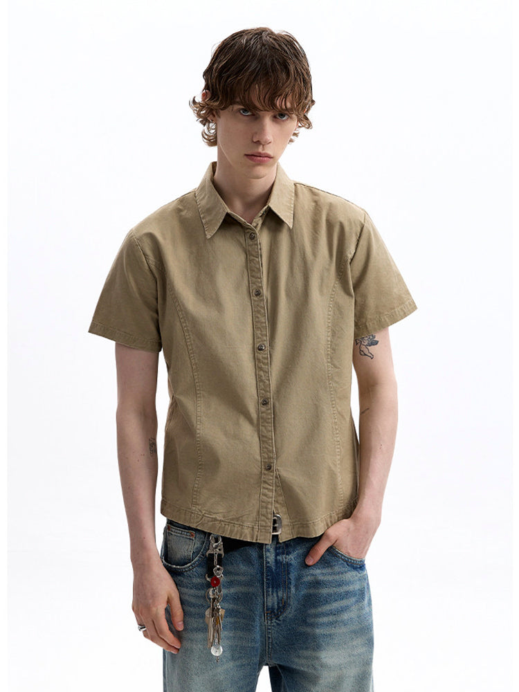 ヴィンテージ ボックスシルエット 半袖ワークシャツ