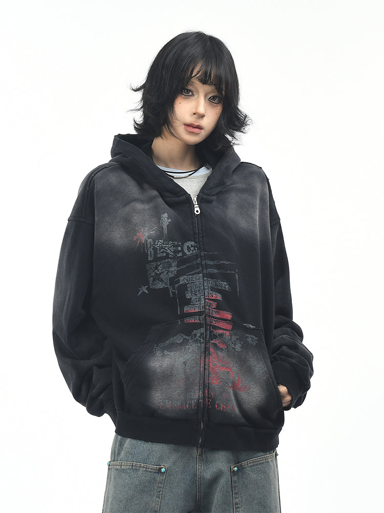 パンクグラフィティルーズジップパーカー