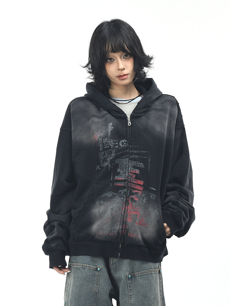 パンクグラフィティルーズジップパーカー