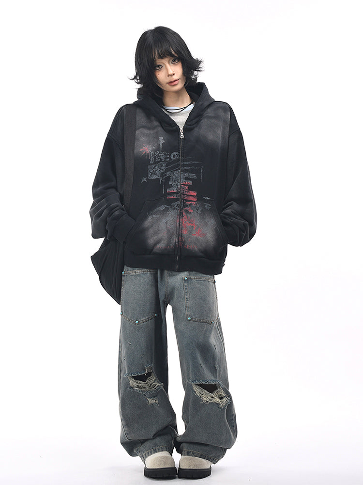 パンクグラフィティルーズジップパーカー
