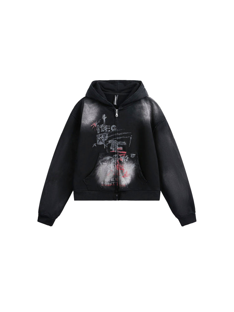 パンクグラフィティルーズジップパーカー