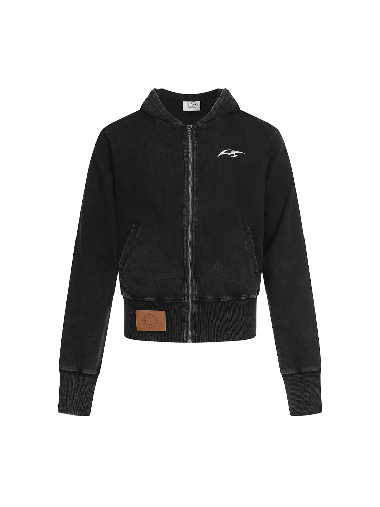 ウエストシェイプショートパーカー ジップアップ