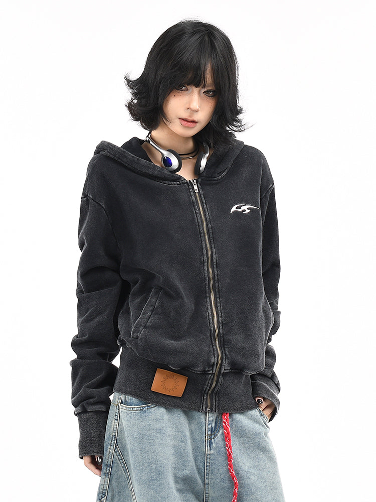 ウエストシェイプショートパーカー ジップアップ